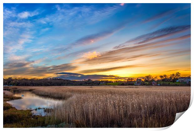 Yarmouth Salt Marsh Sunset Print by Wight Landscapes