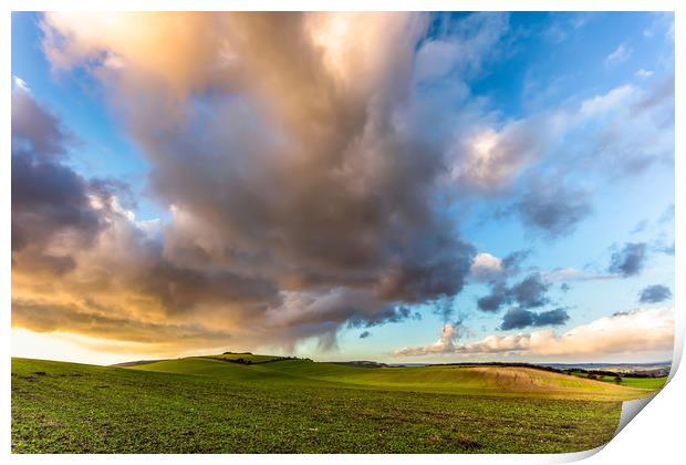 Niton Down Rain Cloud Print by Wight Landscapes