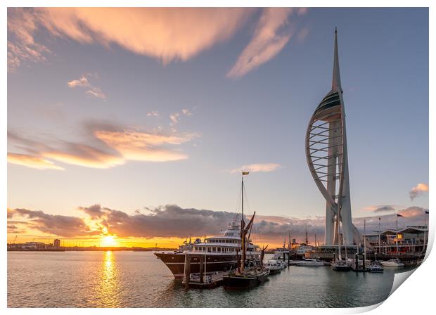 Gunwharf Quays Sunset #3 Print by Wight Landscapes