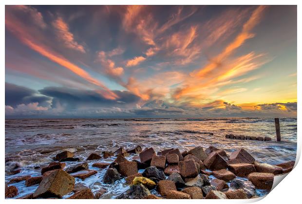 Bonchurch Haven Sunset Print by Wight Landscapes