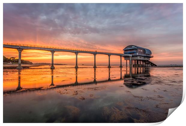 Bembridge Lifeboat Sunset 2 Print by Wight Landscapes