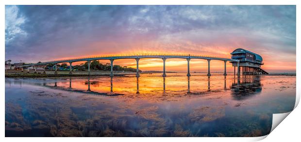 Bembridge Lifeboat Station Sunset Panorama Print by Wight Landscapes