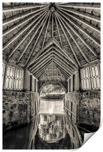 The Boathouse BW Print by Wight Landscapes