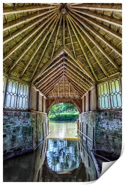 The Boathouse (V) Print by Wight Landscapes