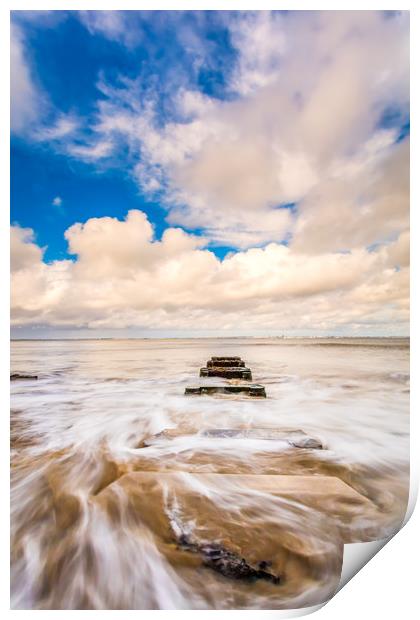 Seaview Beach Outfall Print by Wight Landscapes