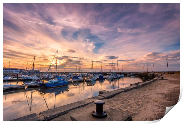 Ryde Harbour Wall Sunset Print by Wight Landscapes