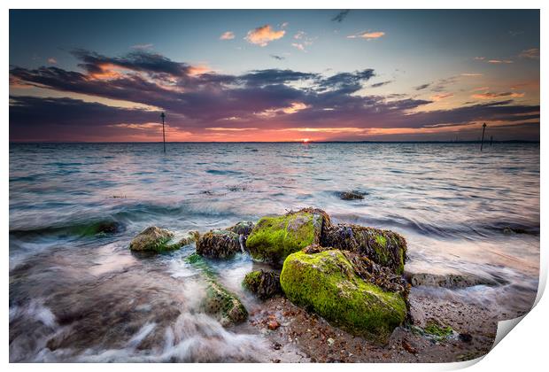 Gurnard Sunset Isle Of Wight Print by Wight Landscapes