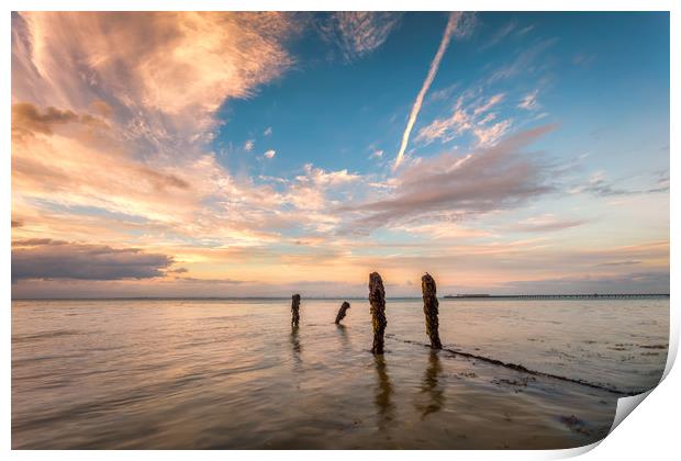 Western Beach Sunset Ryde Isle Of Wight Print by Wight Landscapes