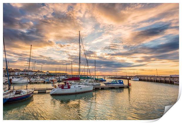Ryde Harbour Sunset 2 Isle Of Wight Print by Wight Landscapes