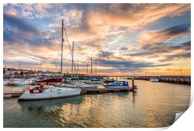 Ryde Harbour Sunset 3 Isle Of Wight Print by Wight Landscapes