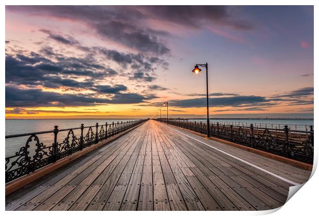 Ryde Pier Sunset Print by Wight Landscapes