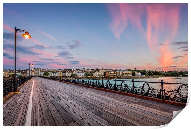 Sunset Afterglow At Ryde Pier Print by Wight Landscapes