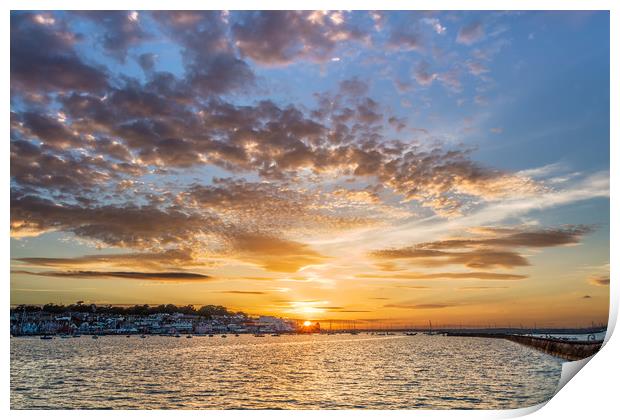 Cowes Week Sunset Print by Wight Landscapes