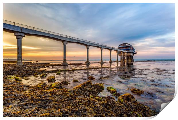 An Evening At Bembridge Lifeboat Station Print by Wight Landscapes