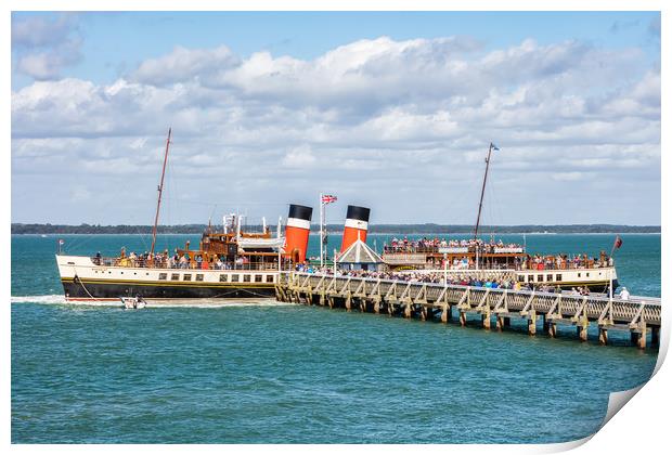 PS Waverley At Yarmouth Pier Print by Wight Landscapes