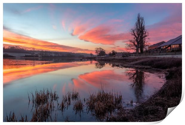 Dawn At The Mill Pond Print by Wight Landscapes