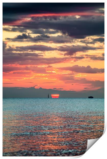 Solent Sunrise Print by Wight Landscapes
