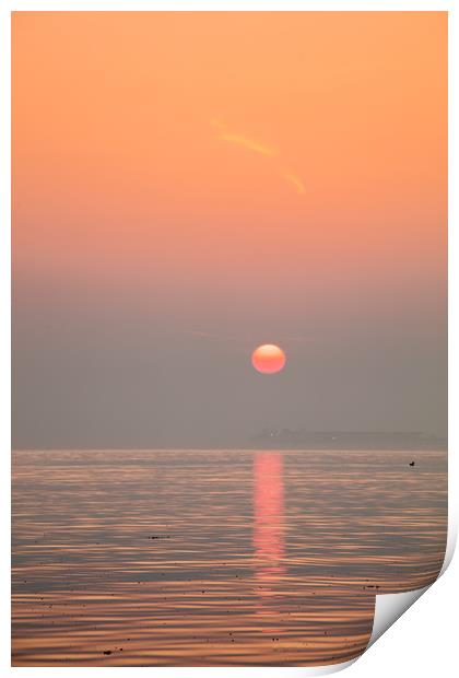 Solent Pastel Sunrise Print by Wight Landscapes