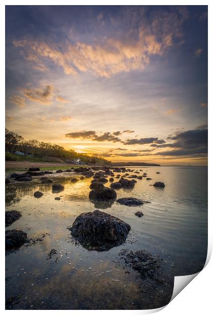 Sunset At The Rockery Print by Wight Landscapes