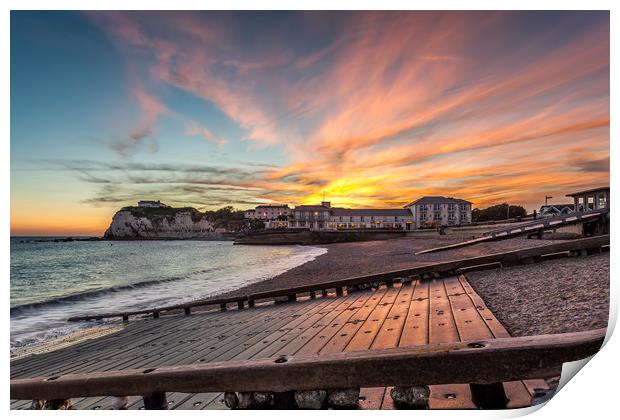  Freshwater Bay Sunset Print by Wight Landscapes