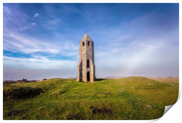 St Catherines Oratory The Pepperpot Print by Wight Landscapes