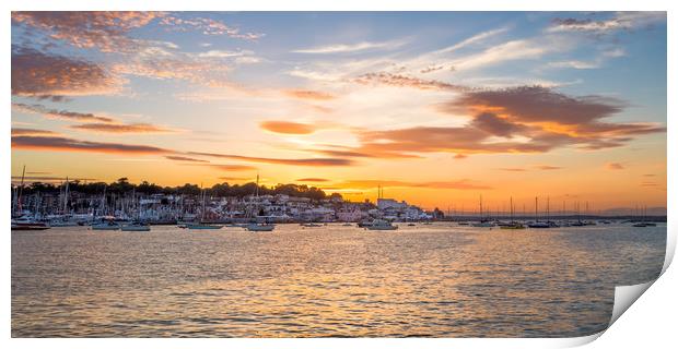 Cowes Week Sunset Print by Wight Landscapes