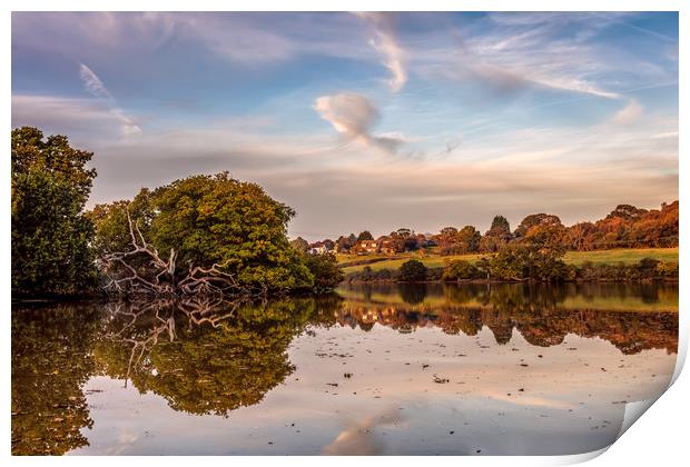 Autumn Mill Pond Wootton Bridge Isle Of Wight Print by Wight Landscapes