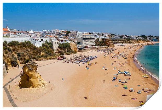 Albufeira Beach Algarve Portugal Print by Wight Landscapes