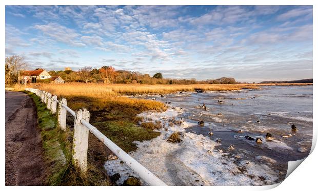 Frozen River Yar Freshwater Isle Of Wight Print by Wight Landscapes