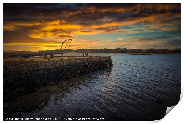 Newtown Quay Sunset Print by Wight Landscapes