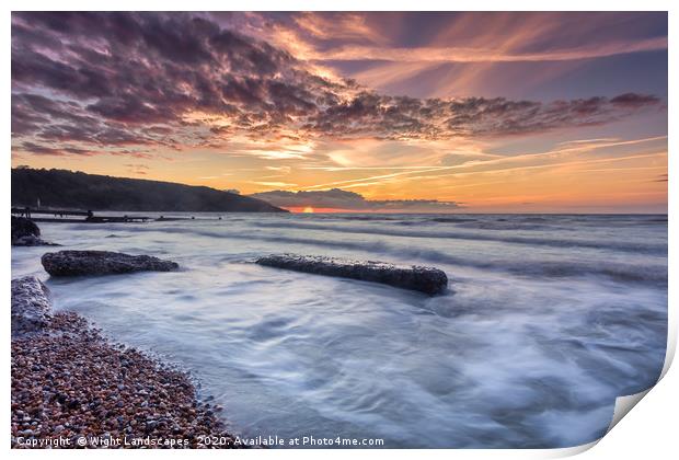 Totland Bay Isle Of Wight Print by Wight Landscapes