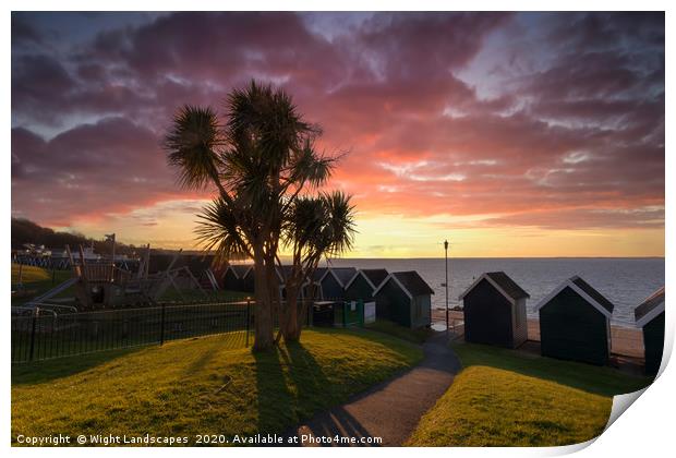 Gurnard Bay Sunset Isle Of Wight Print by Wight Landscapes