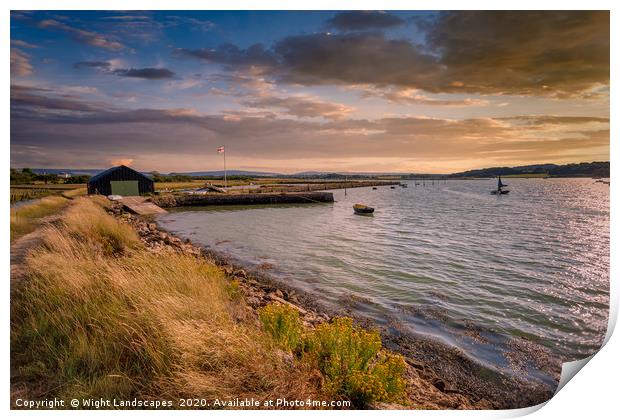 Newtown Quay Sunset Isle Of Wight Print by Wight Landscapes