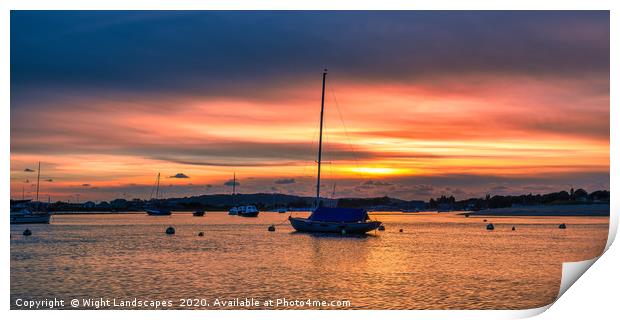 Bembridge Harbour Sunset Print by Wight Landscapes