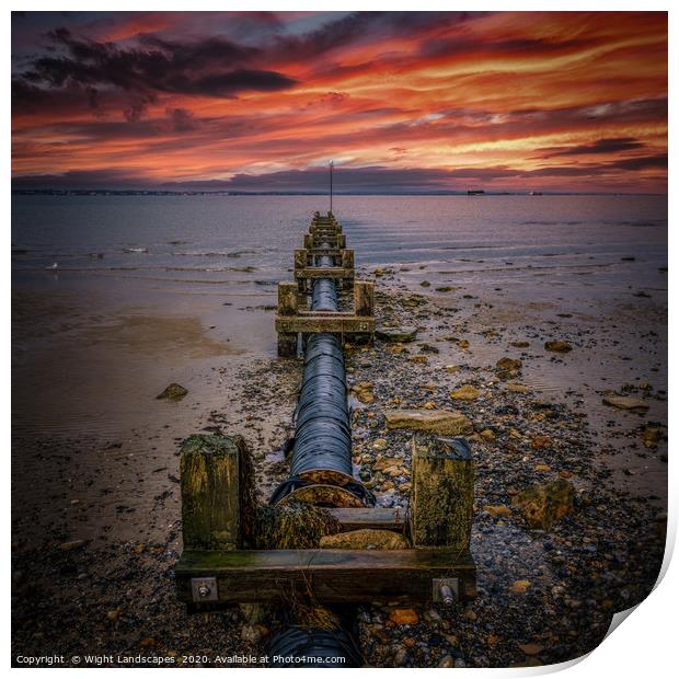 Seaview Outfall IOW Print by Wight Landscapes