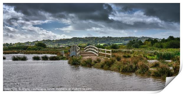 Brading Marshes Humped Bridge  Isle Of Wight Print by Wight Landscapes