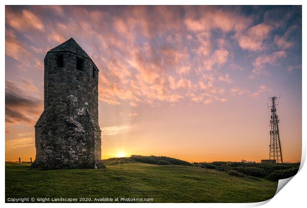 Sunrise At The Pepper Pot Print by Wight Landscapes
