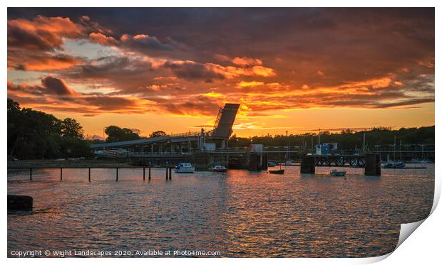 Fishbourne Ferry Terminal Sunset Print by Wight Landscapes
