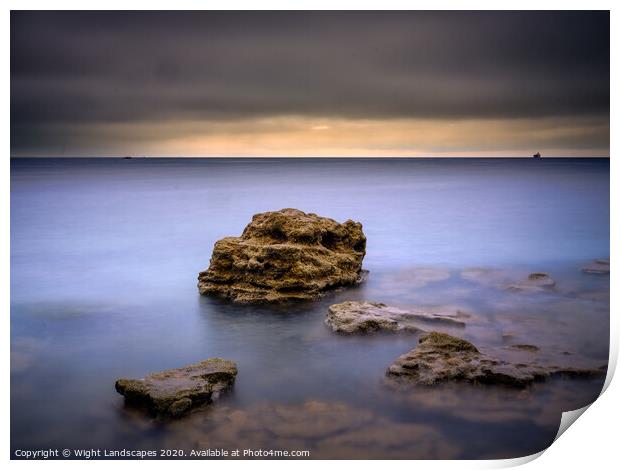 Rocks Of Seaview Isle Of Wight Print by Wight Landscapes