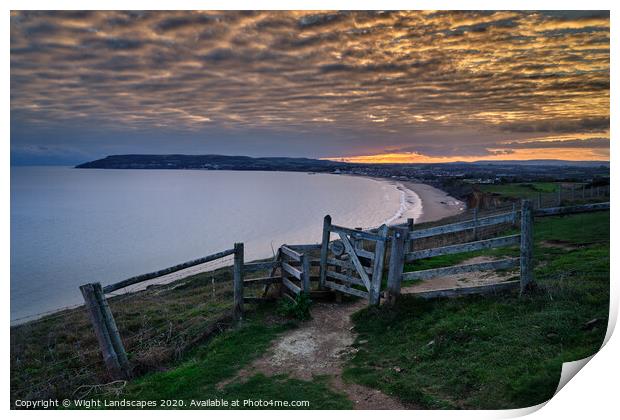 Sandown Bay Sunset Print by Wight Landscapes