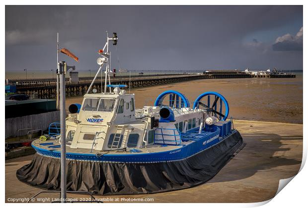 Island Express Hovercraft Print by Wight Landscapes