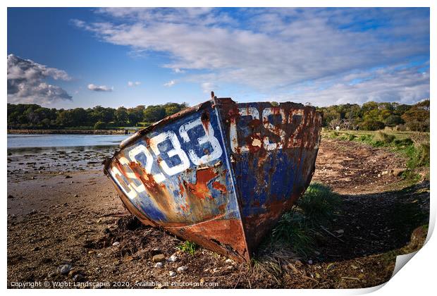 St Helens Duver Shipwreck Print by Wight Landscapes