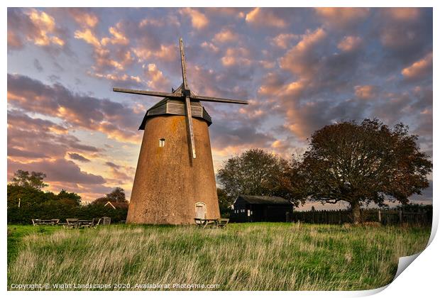 Bembridge Windmill Isle Of Wight Print by Wight Landscapes