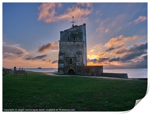 Old St. Helens Church Sunrise Print by Wight Landscapes
