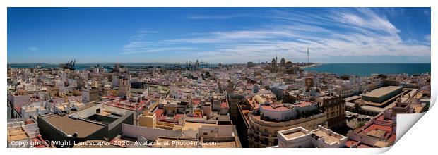 Rooftops Of Cadiz Panorama Print by Wight Landscapes
