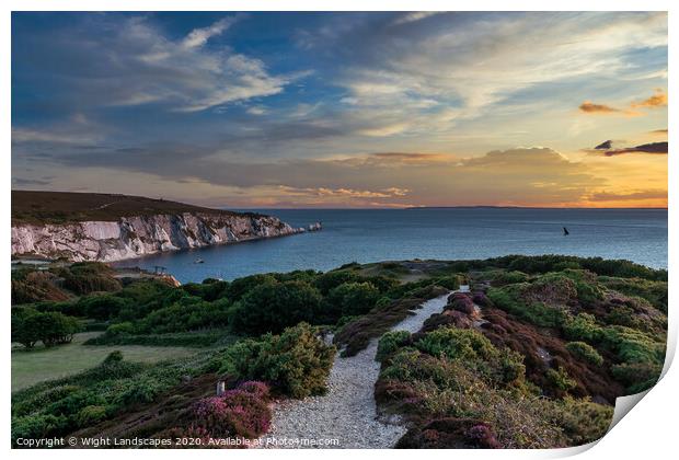 Headon Hill And The Needles Print by Wight Landscapes