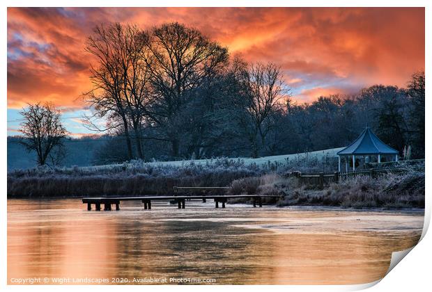 Ice At Lakeside Print by Wight Landscapes