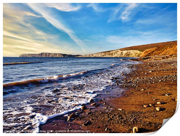 Christmas At Compton Bay Print by Wight Landscapes