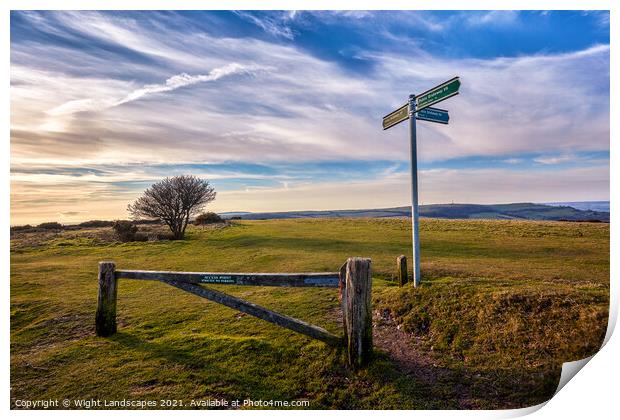 Ventnor Down Isle Of Wight Print by Wight Landscapes