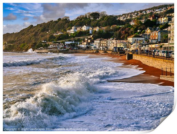 Ventnor Winter Beach Surf Print by Wight Landscapes